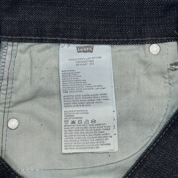 LEVI STRAUSS 562 Loose Taper Boy's 2-Toned Jeans 16 Reg Black Pockets Side‎ Zip - Picture 9 of 16